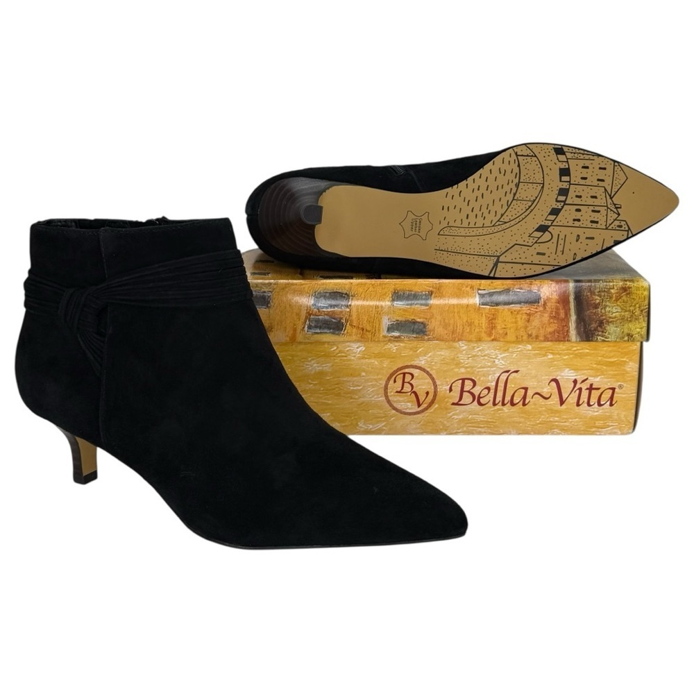 Bella Vita Jani Black Suede Leather Womens Booties Size 9N - Picture 10 of 11